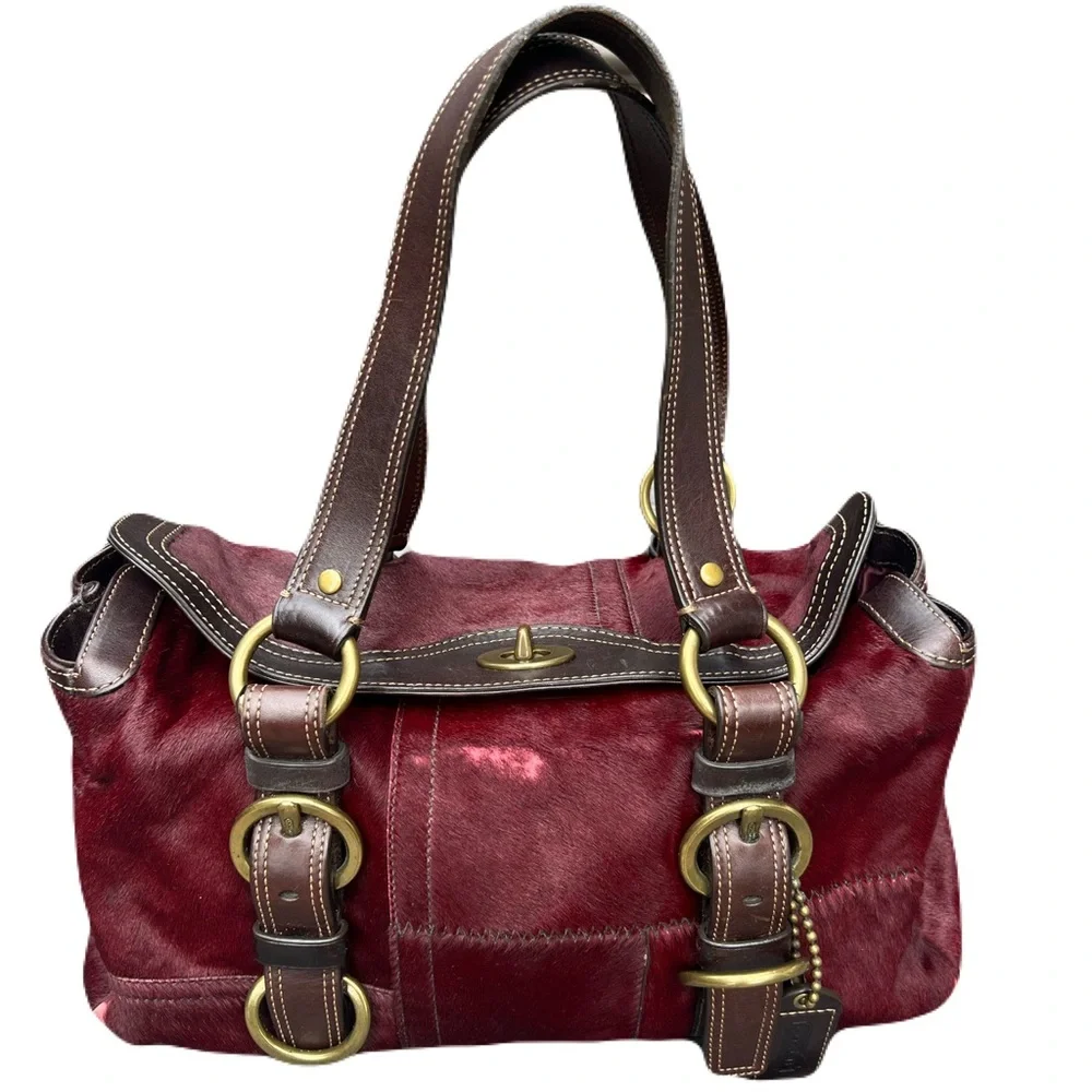 Coach Chelsea Limited Edition Burgundy Pony Hair Satchel - Picture 1 of 8